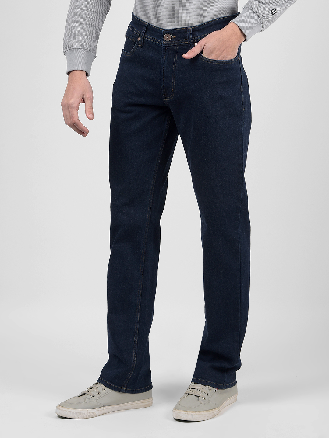 Numero Uno Men Solid Dark Blue Jeans